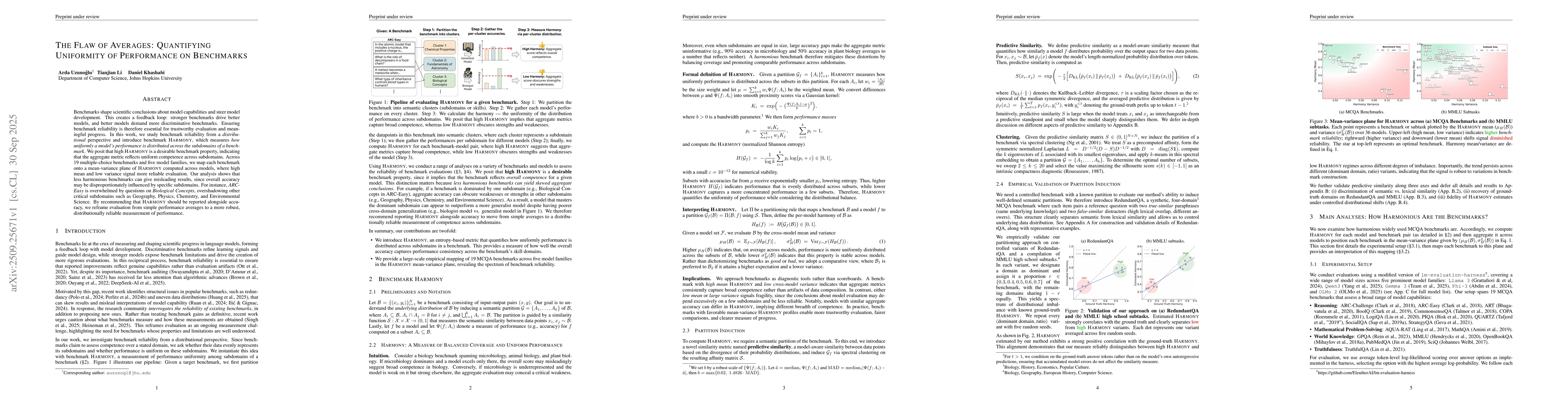 Thumbnail for The Flaw of Averages: Quantifying Uniformity of Performance on
  Benchmarks