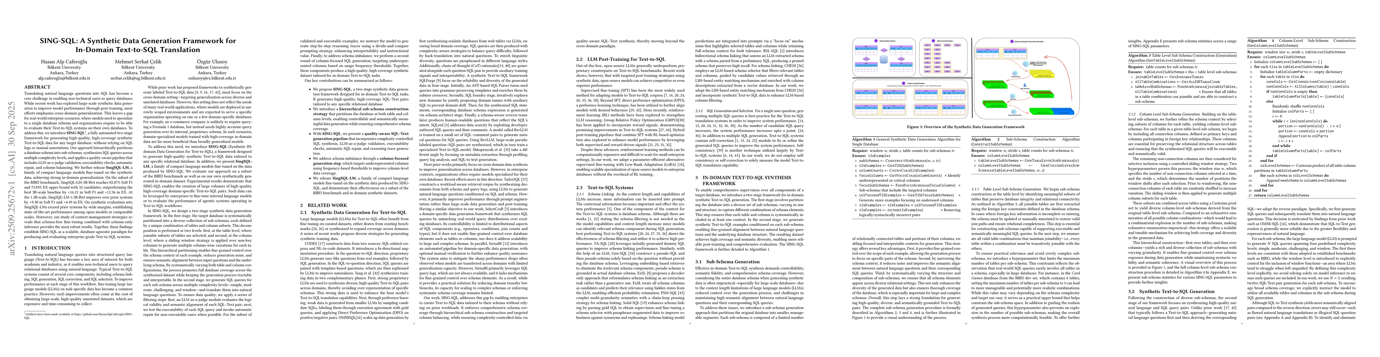 Thumbnail for SING-SQL: A Synthetic Data Generation Framework for In-Domain
  Text-to-SQL Translation