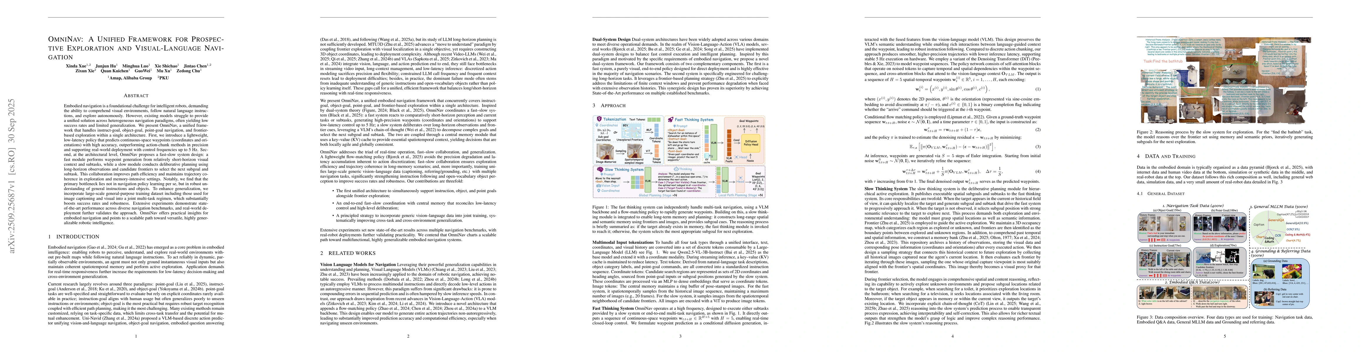 Thumbnail for OmniNav: A Unified Framework for Prospective Exploration and
  Visual-Language Navigation