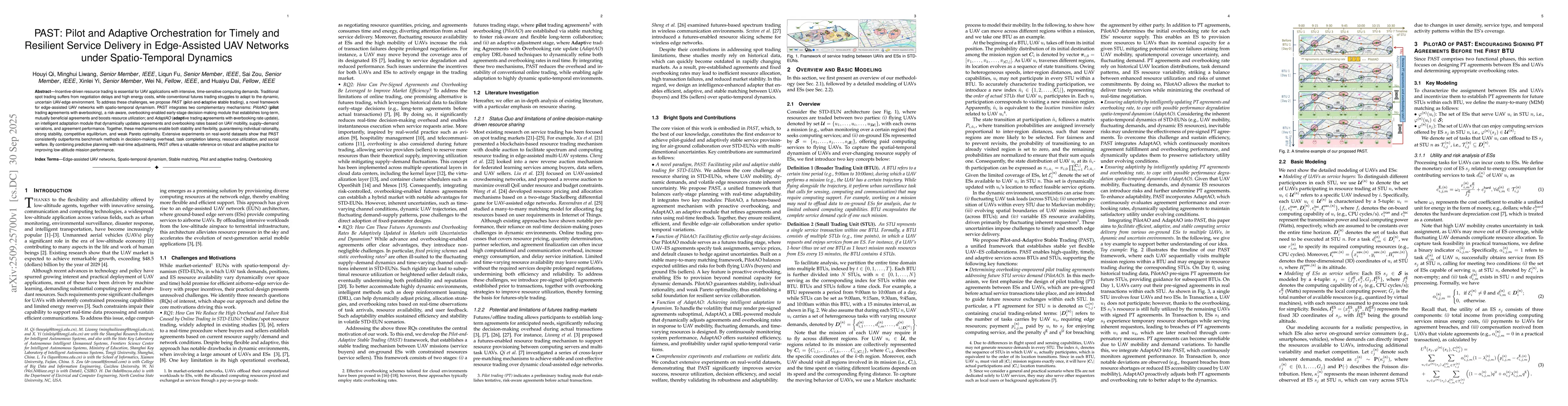 Thumbnail for PAST: Pilot and Adaptive Orchestration for Timely and Resilient Service
  Delivery in Edge-Assisted UAV Networks under Spatio-Temporal Dynamics