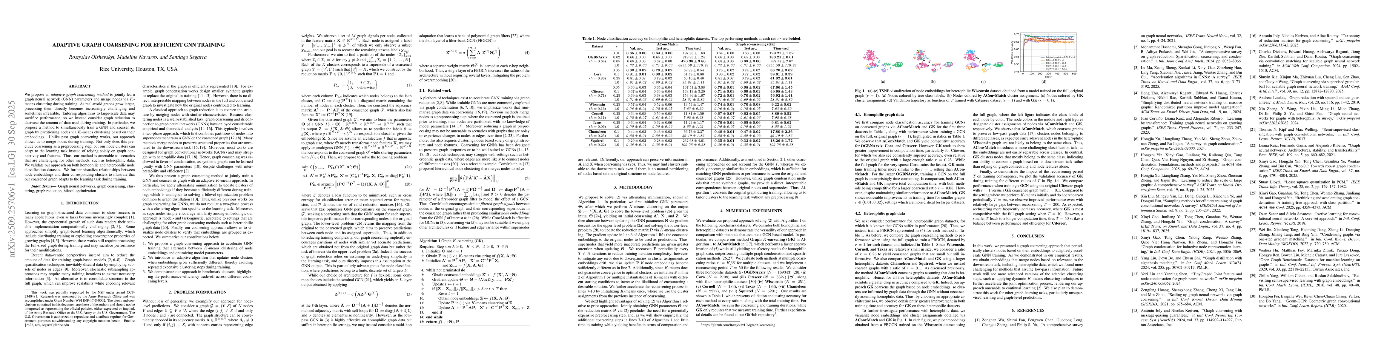 Thumbnail for Adaptive Graph Coarsening for Efficient GNN Training