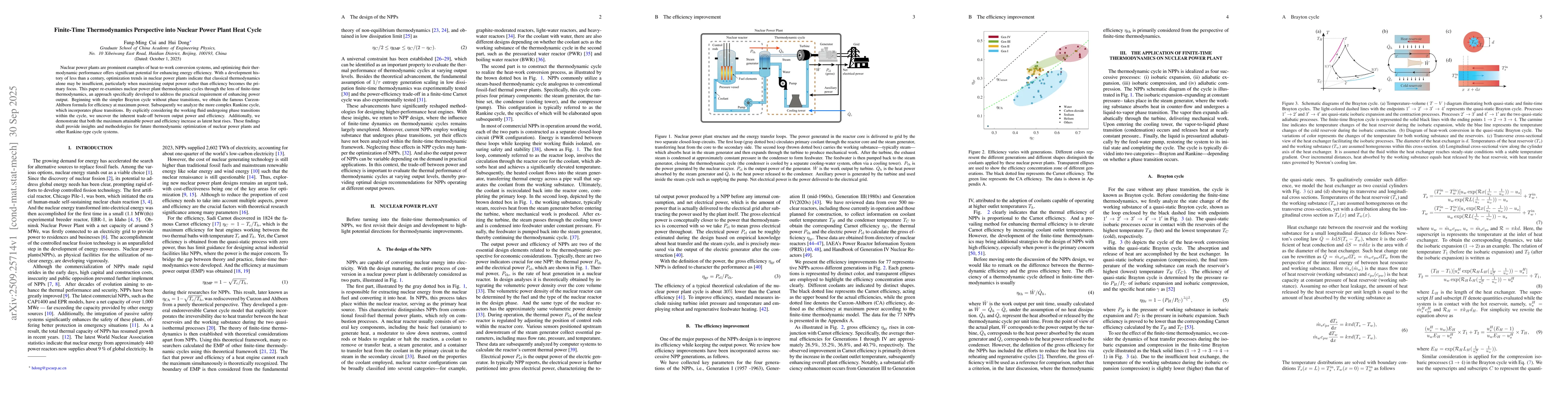 Thumbnail for Finite-Time Thermodynamics Perspective into Nuclear Power Plant Heat
  Cycle