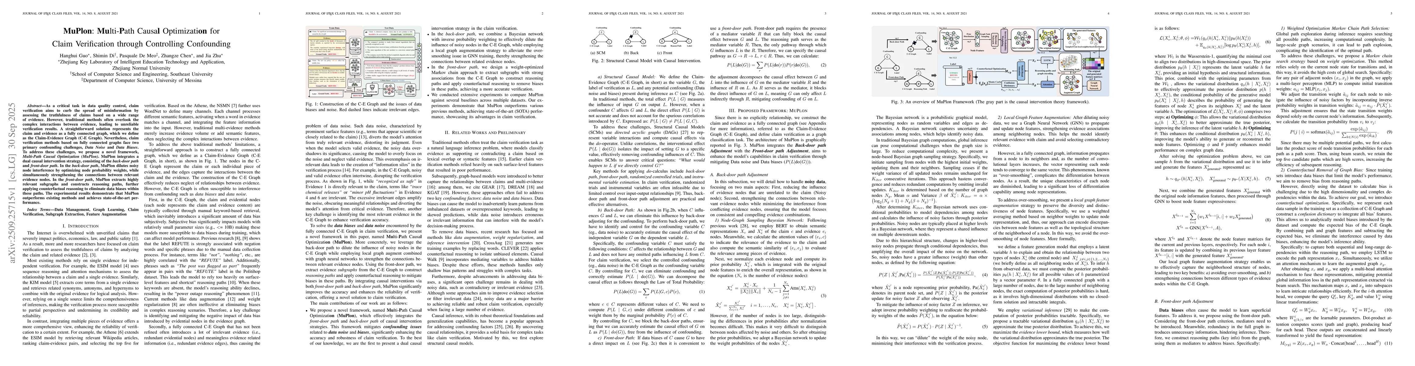 Thumbnail for MuPlon: Multi-Path Causal Optimization for Claim Verification through
  Controlling Confounding