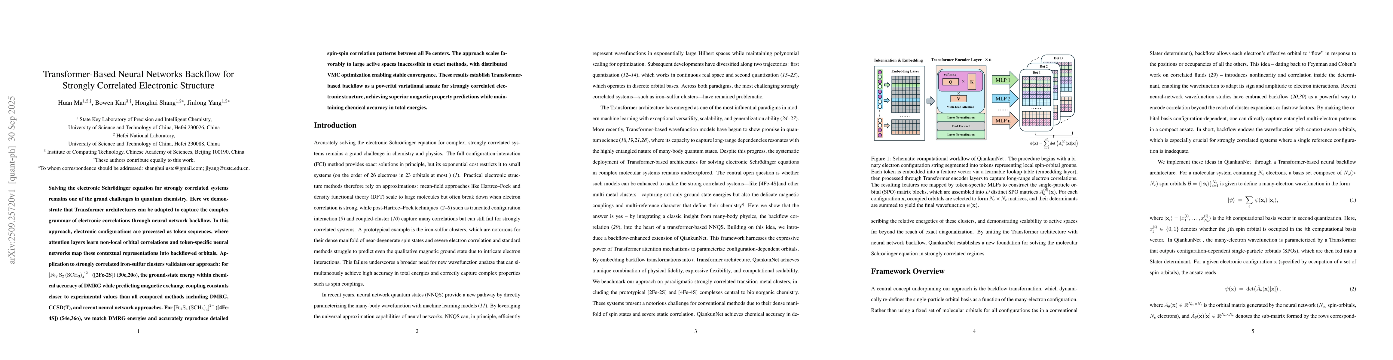 Thumbnail for Transformer-Based Neural Networks Backflow for Strongly Correlated
  Electronic Structure