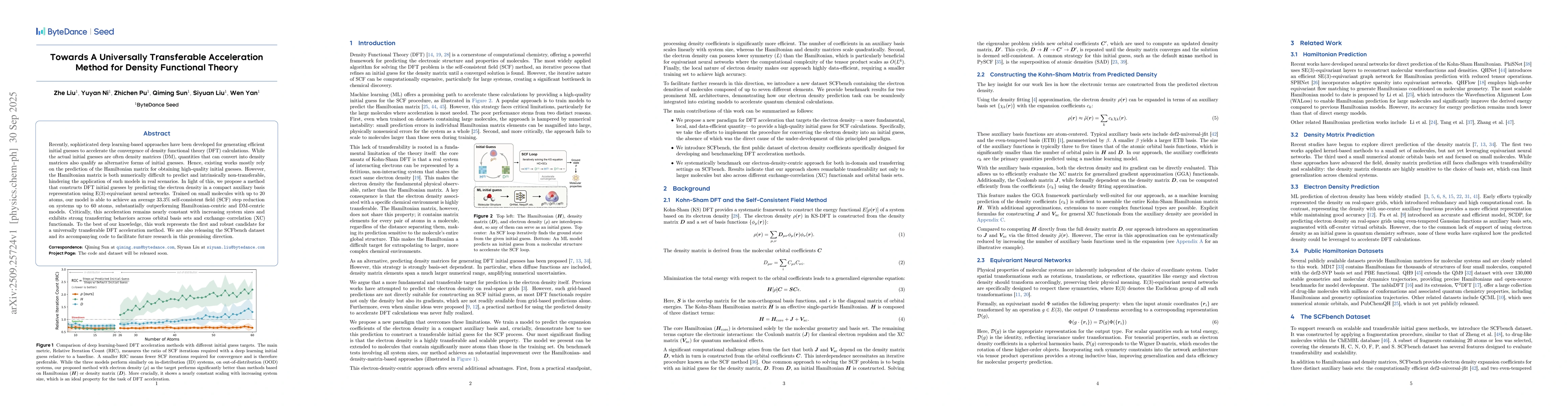 Thumbnail for Towards A Universally Transferable Acceleration Method for Density
  Functional Theory
