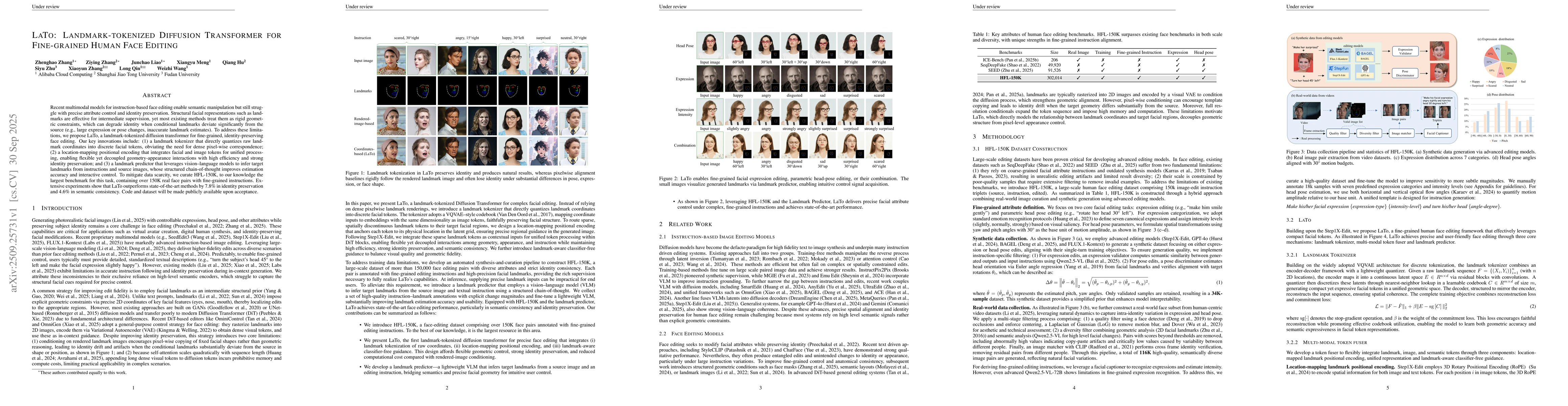 Thumbnail for LaTo: Landmark-tokenized Diffusion Transformer for Fine-grained Human
  Face Editing