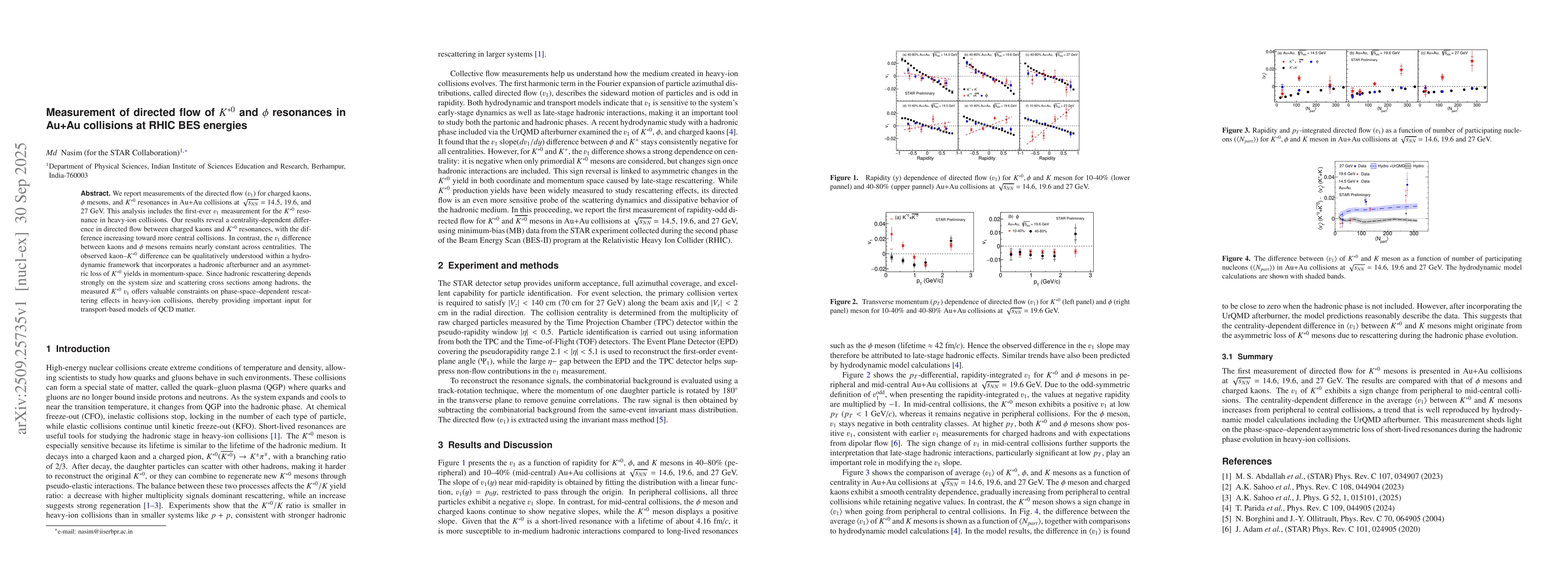 Thumbnail for Measurement of directed flow of $K^{*0}$ and $φ$ resonances in Au+Au
  collisions at RHIC BES energies