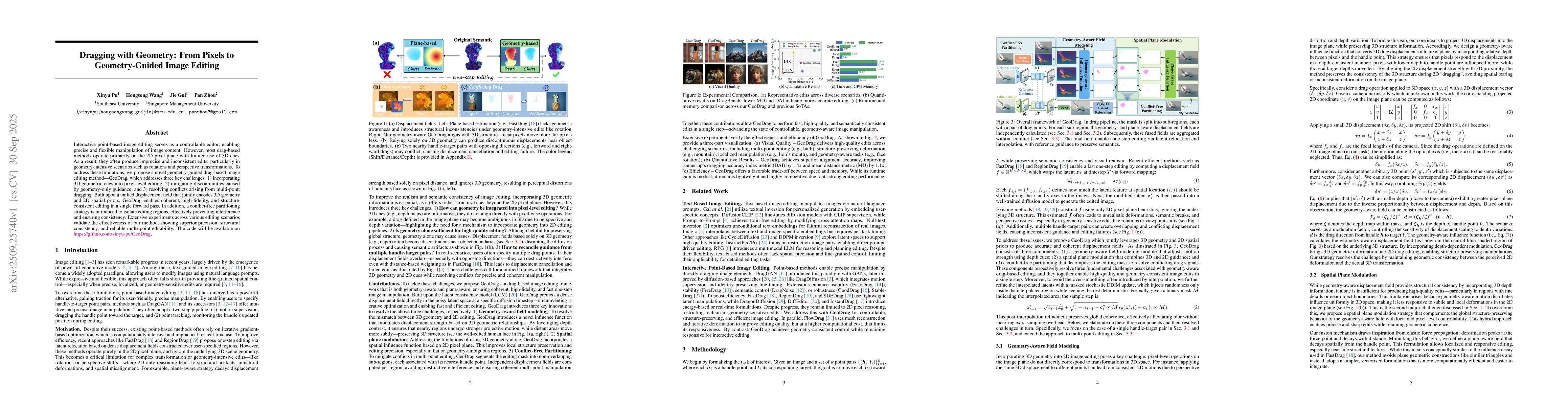 Thumbnail for Dragging with Geometry: From Pixels to Geometry-Guided Image Editing