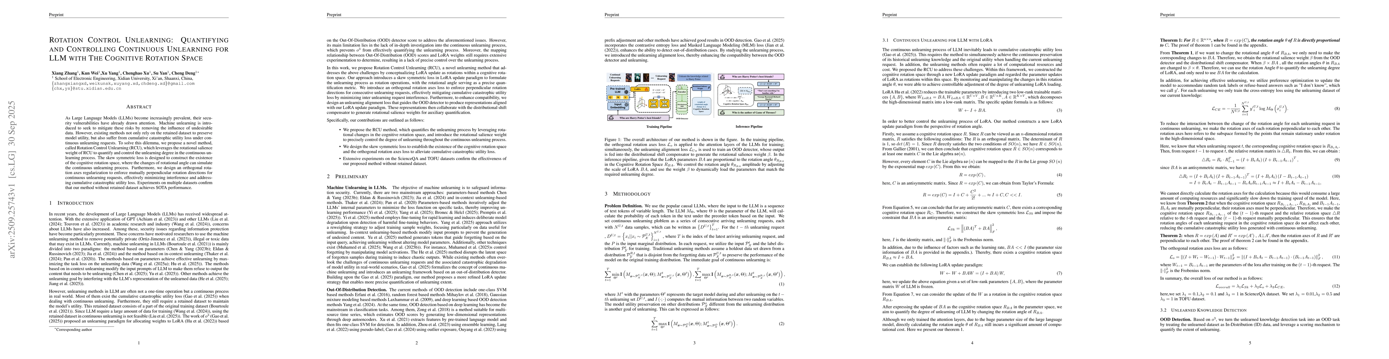 Thumbnail for Rotation Control Unlearning: Quantifying and Controlling Continuous
  Unlearning for LLM with The Cognitive Rotation Space