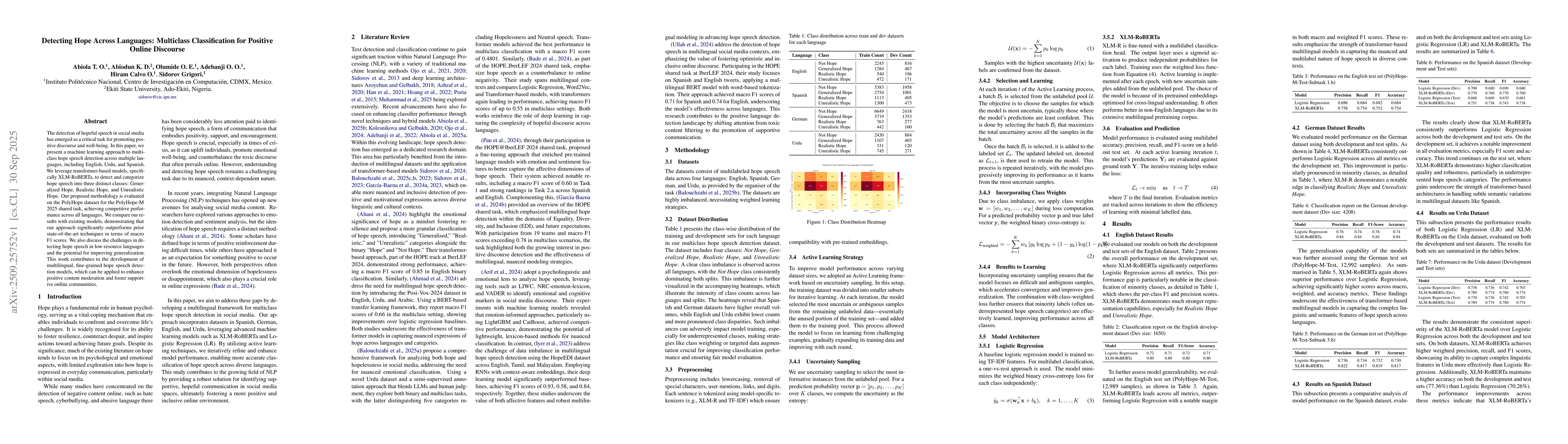 Thumbnail for Detecting Hope Across Languages: Multiclass Classification for Positive
  Online Discourse
