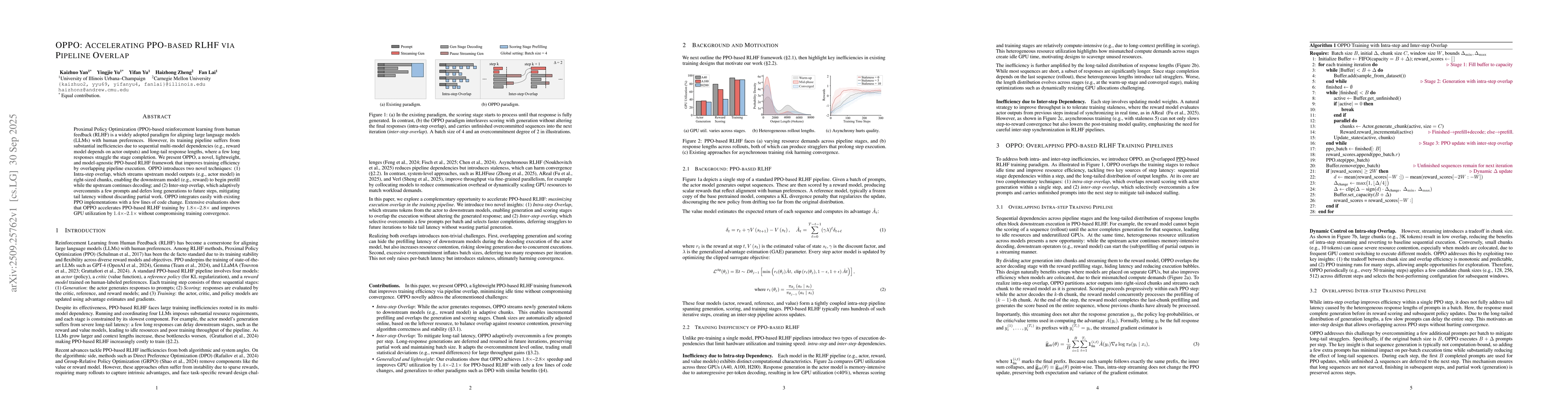 Thumbnail for OPPO: Accelerating PPO-based RLHF via Pipeline Overlap