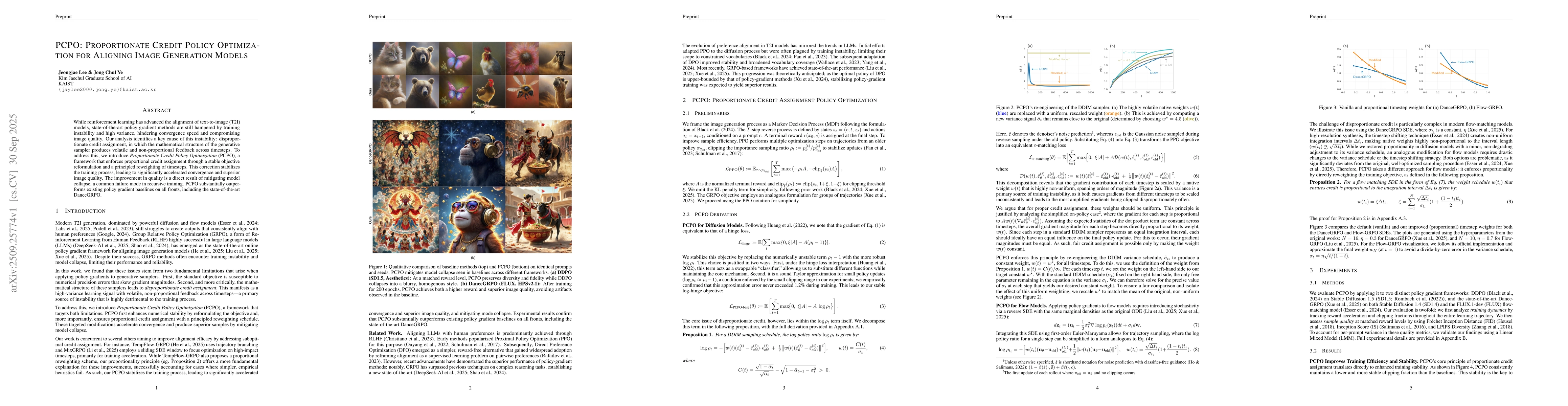 Thumbnail for PCPO: Proportionate Credit Policy Optimization for Aligning Image
  Generation Models