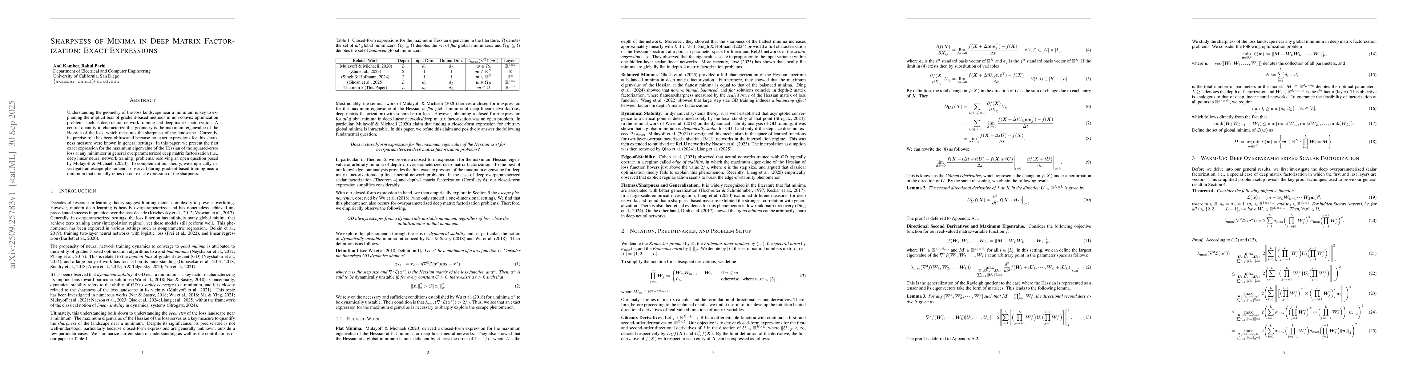 Thumbnail for Sharpness of Minima in Deep Matrix Factorization: Exact Expressions