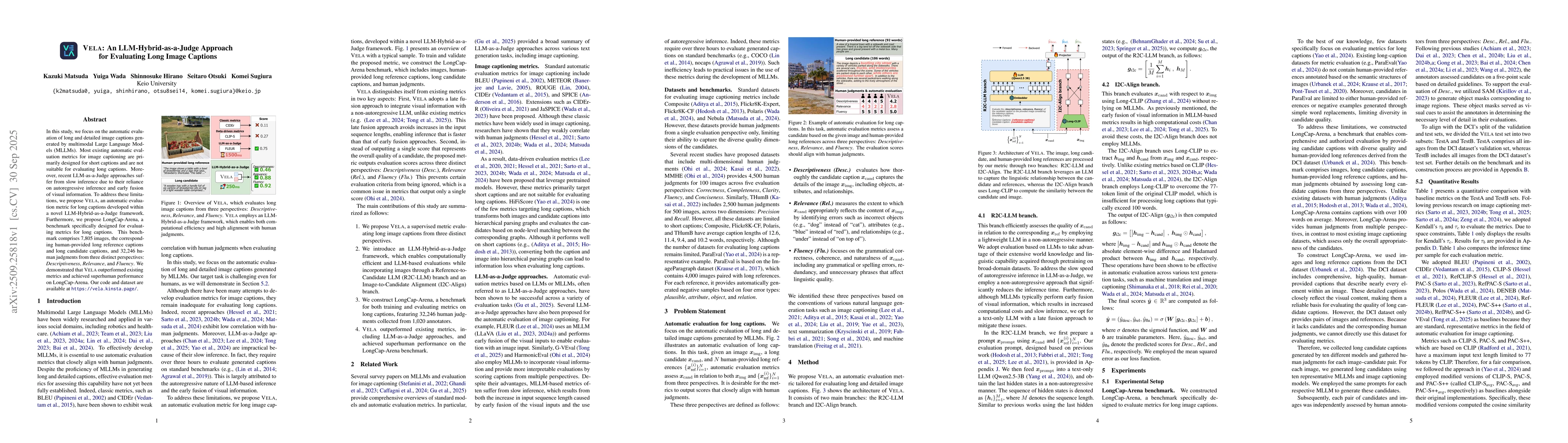 Thumbnail for VELA: An LLM-Hybrid-as-a-Judge Approach for Evaluating Long Image
  Captions