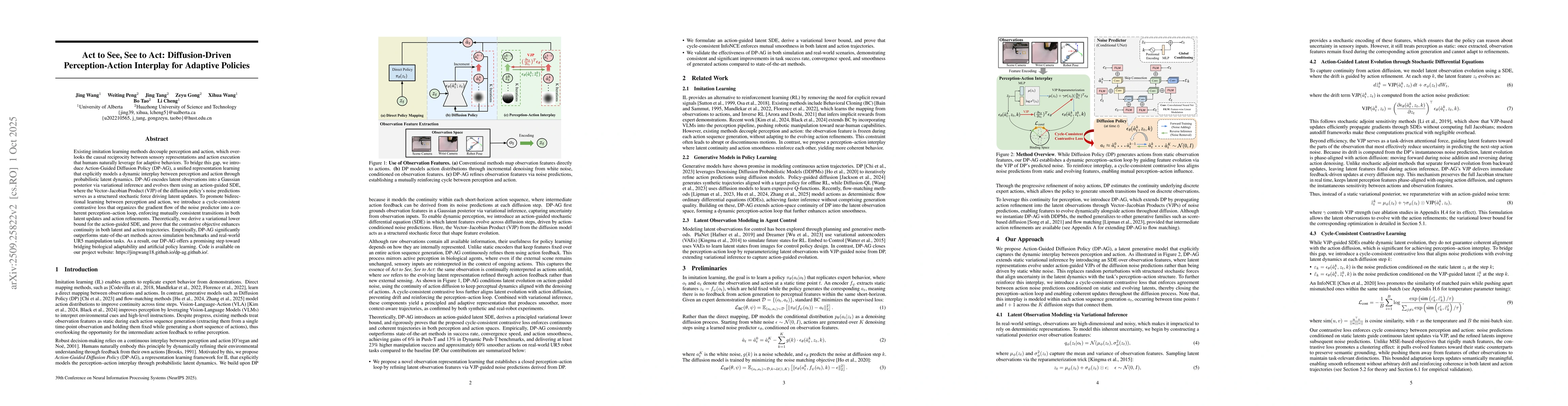Thumbnail for Act to See, See to Act: Diffusion-Driven Perception-Action Interplay for
  Adaptive Policies