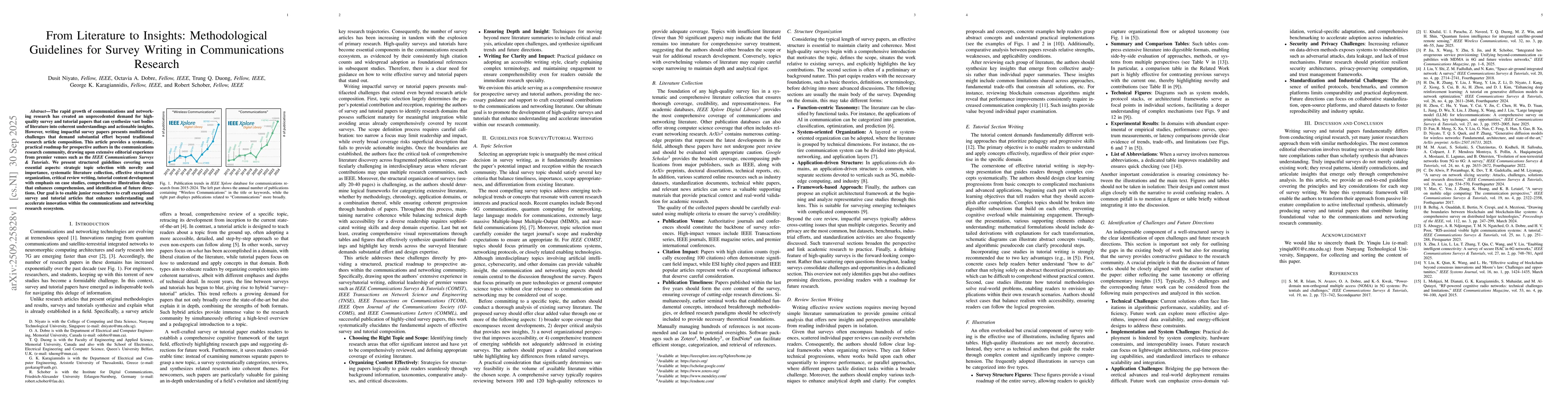 Thumbnail for From Literature to Insights: Methodological Guidelines for Survey
  Writing in Communications Research