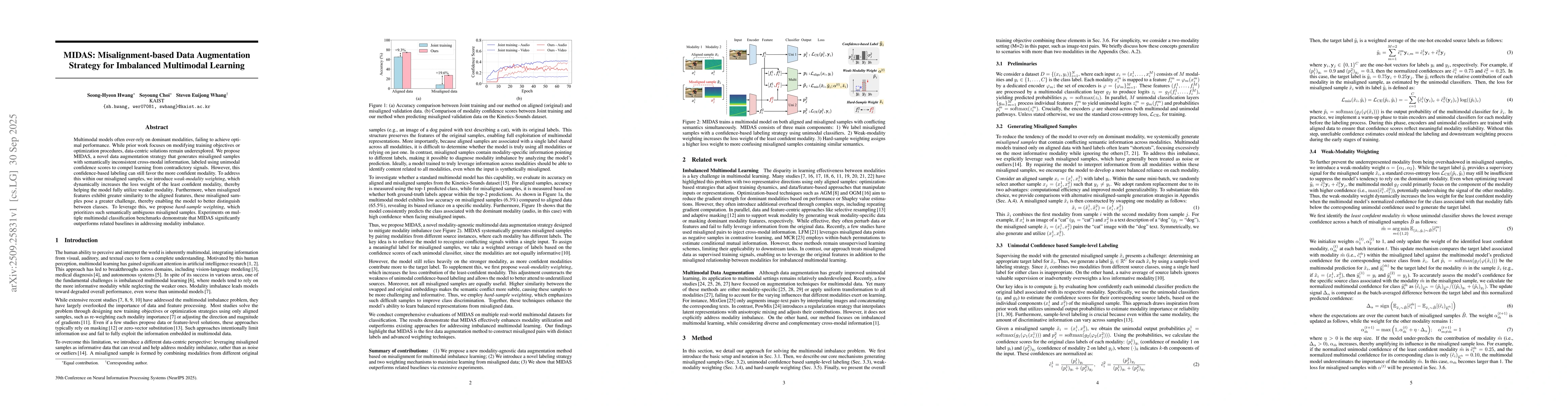 Thumbnail for MIDAS: Misalignment-based Data Augmentation Strategy for Imbalanced
  Multimodal Learning