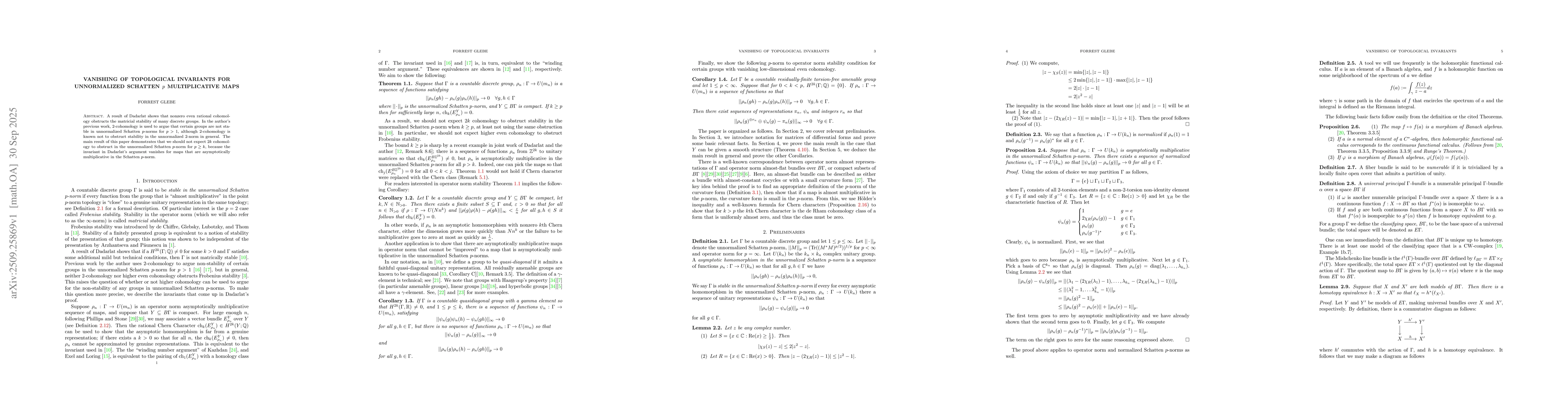 Thumbnail for Vanishing of Topological Invariants For Unnormalized Schatten $p$
  multiplicative Maps