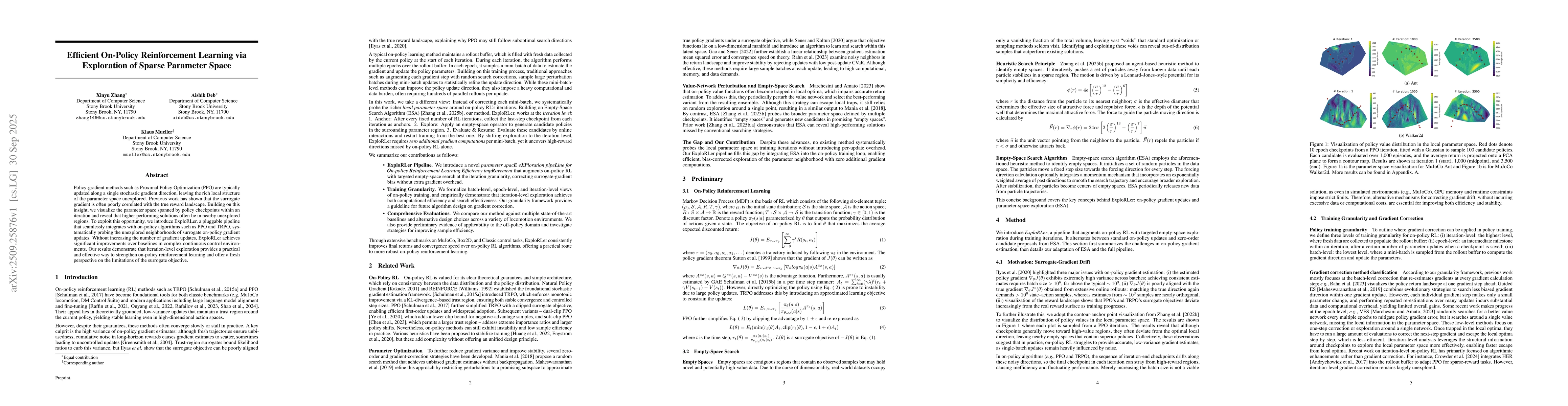 Thumbnail for Efficient On-Policy Reinforcement Learning via Exploration of Sparse
  Parameter Space