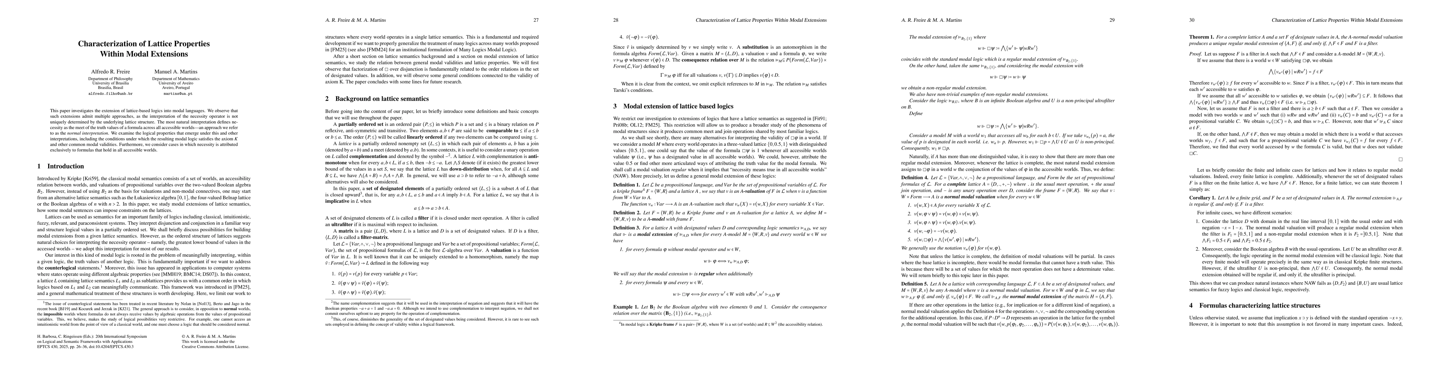 Thumbnail for Characterization of Lattice Properties Within Modal Extensions