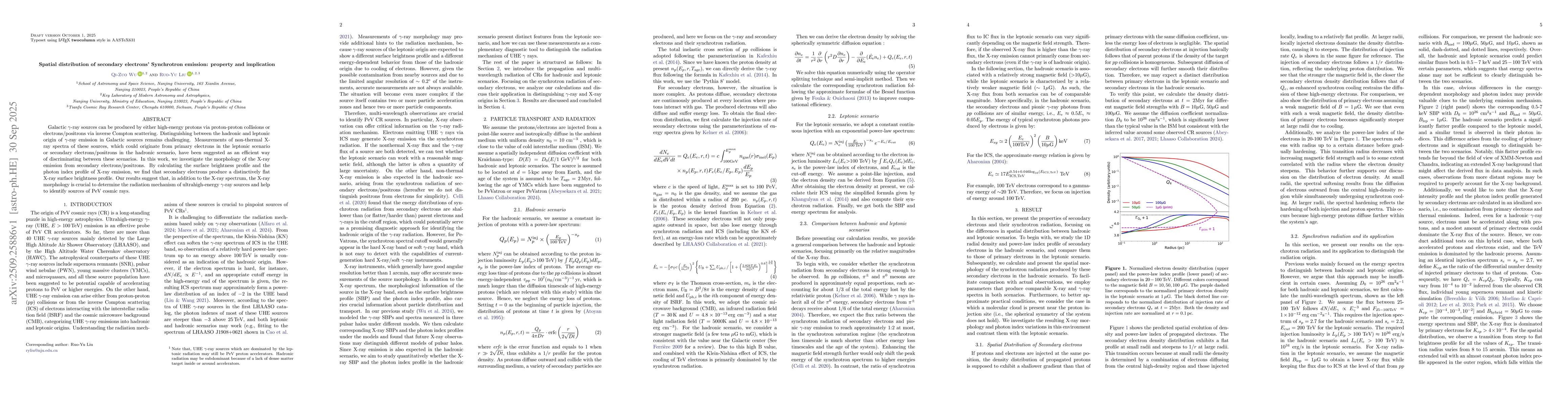 Thumbnail for Spatial distribution of secondary electrons' Synchrotron emission:
  property and implication