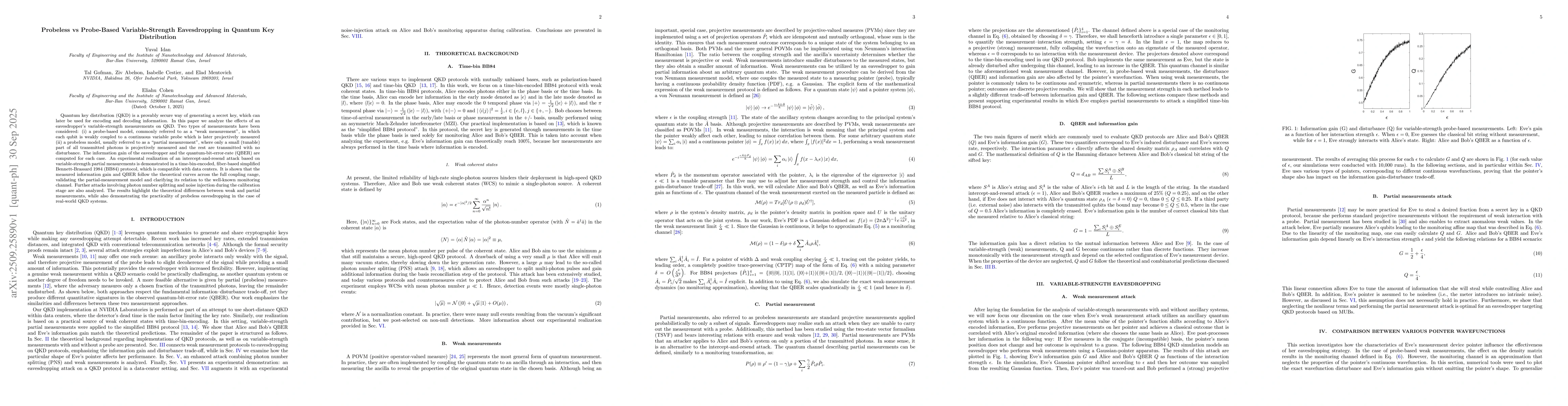 Thumbnail for Probeless vs Probe-Based Variable-Strength Eavesdropping in Quantum Key
  Distribution