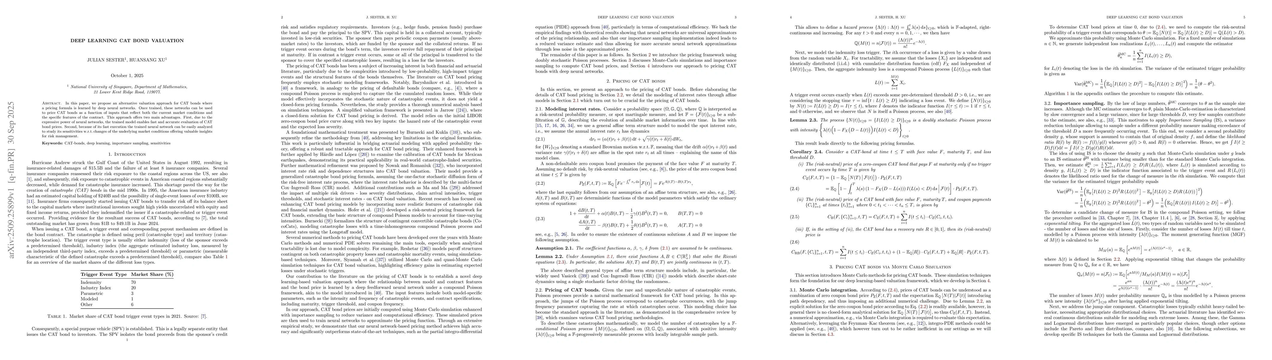 Thumbnail for Deep learning CAT bond valuation