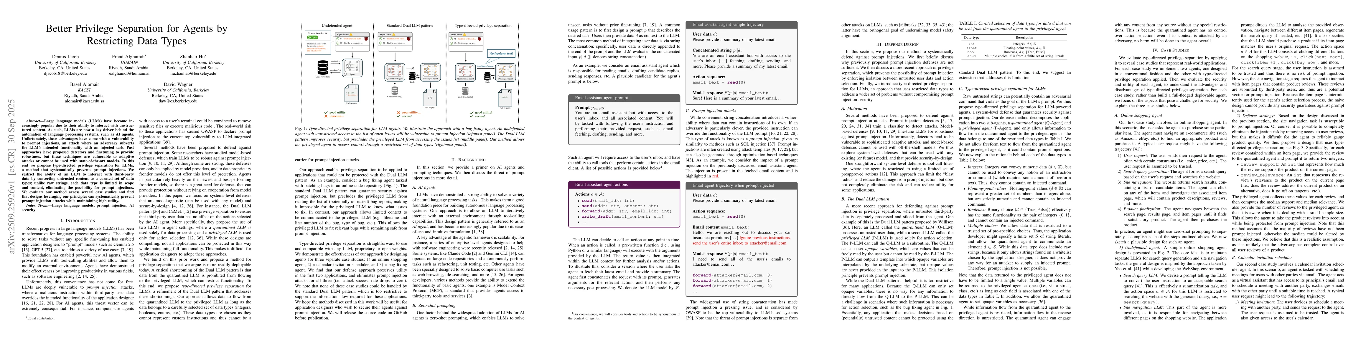Thumbnail for Better Privilege Separation for Agents by Restricting Data Types