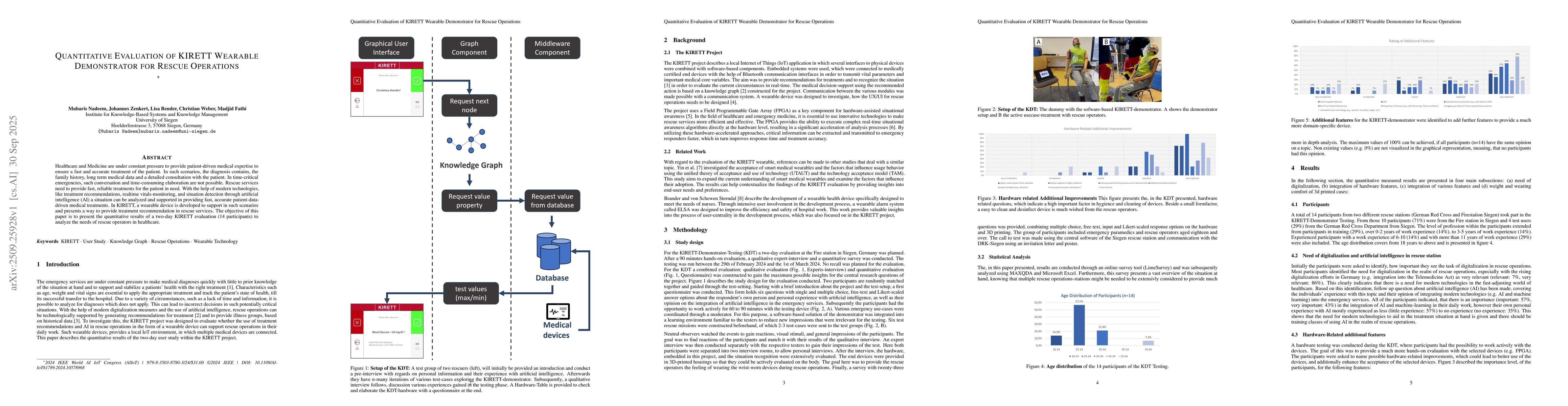 Thumbnail for Quantitative Evaluation of KIRETT Wearable Demonstrator for Rescue
  Operations