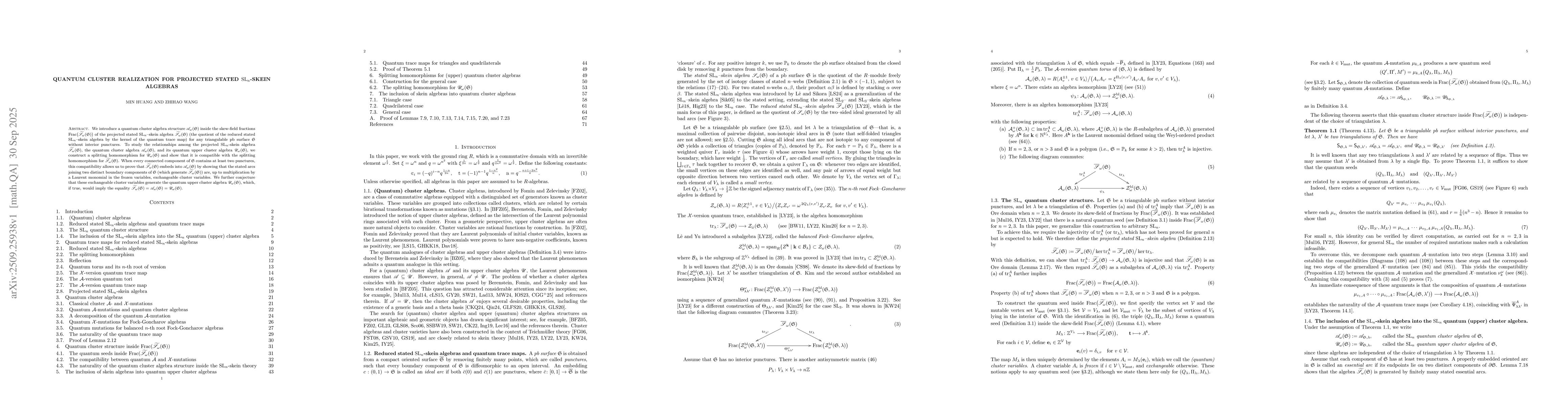 Thumbnail for Quantum cluster realization for projected stated ${\rm SL}_n$-skein
  algebras