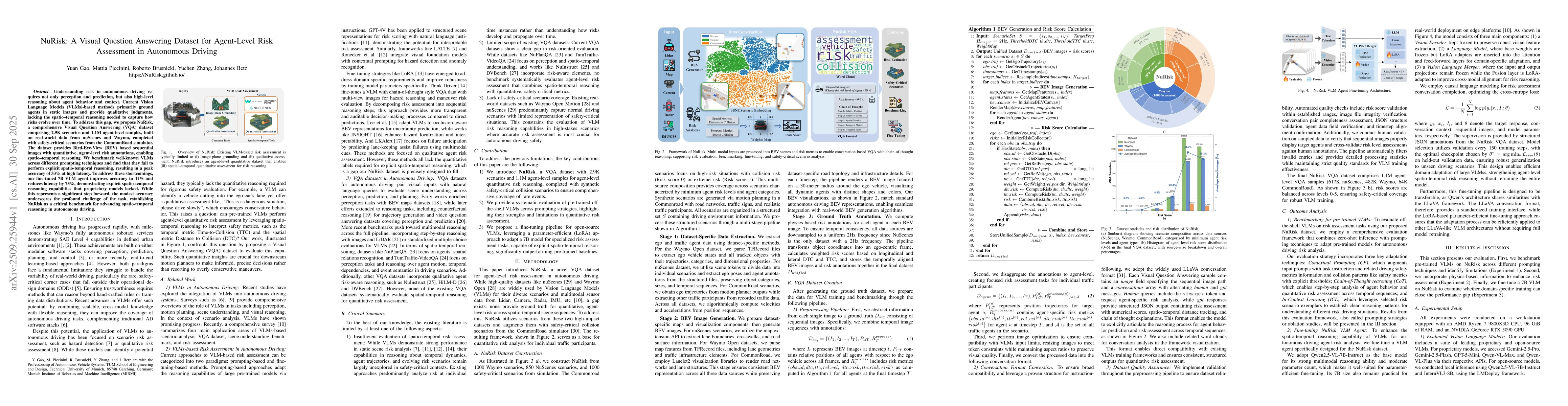 Thumbnail for NuRisk: A Visual Question Answering Dataset for Agent-Level Risk
  Assessment in Autonomous Driving