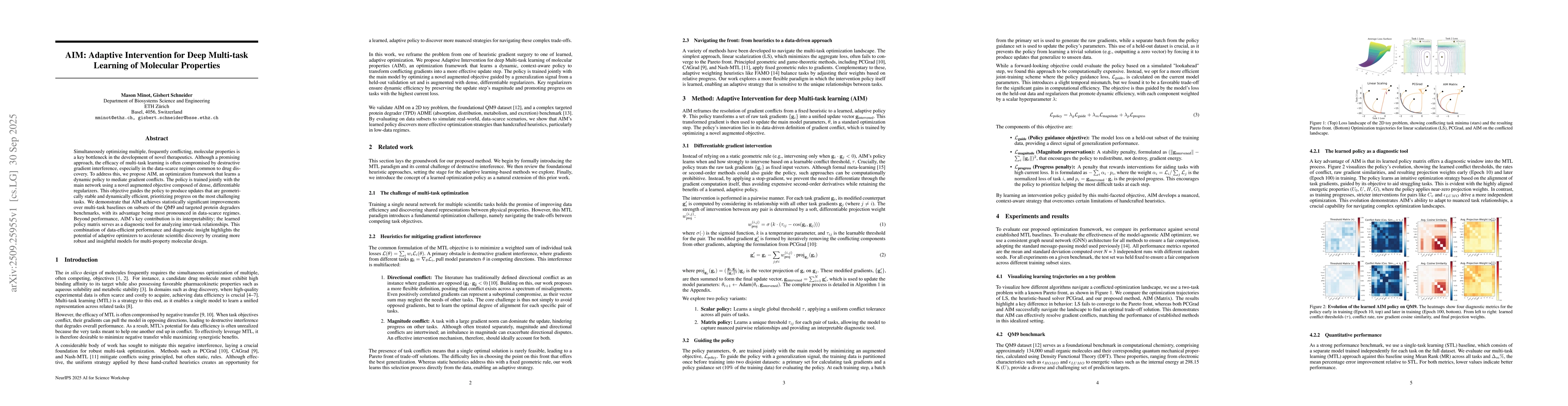 Thumbnail for AIM: Adaptive Intervention for Deep Multi-task Learning of Molecular
  Properties