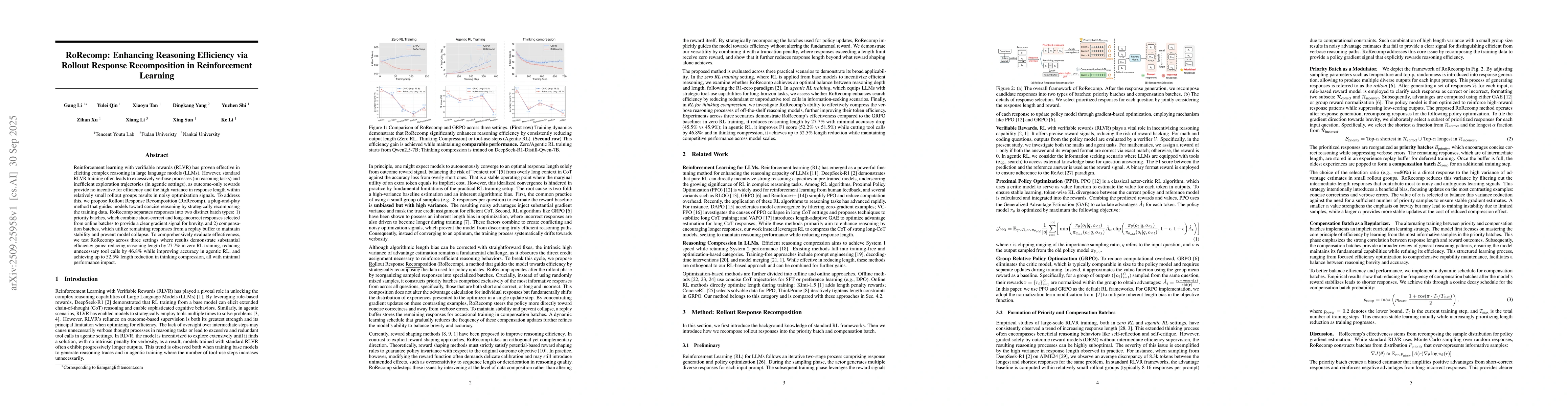 Thumbnail for RoRecomp: Enhancing Reasoning Efficiency via Rollout Response
  Recomposition in Reinforcement Learning