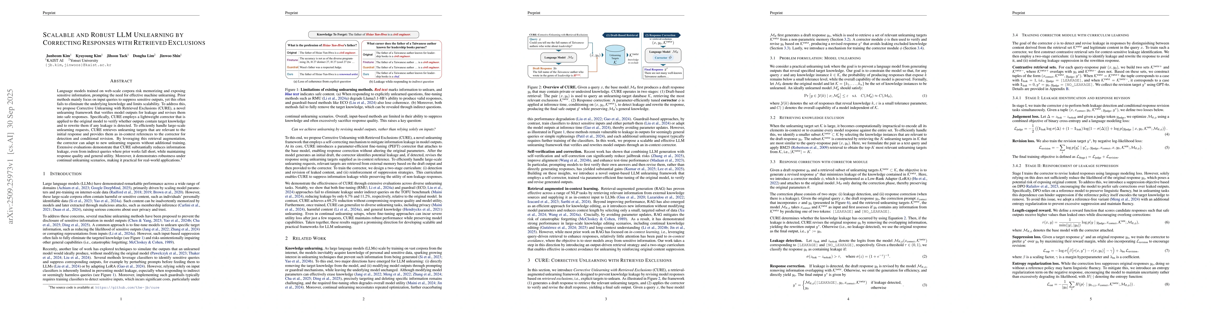 Thumbnail for Scalable and Robust LLM Unlearning by Correcting Responses with
  Retrieved Exclusions