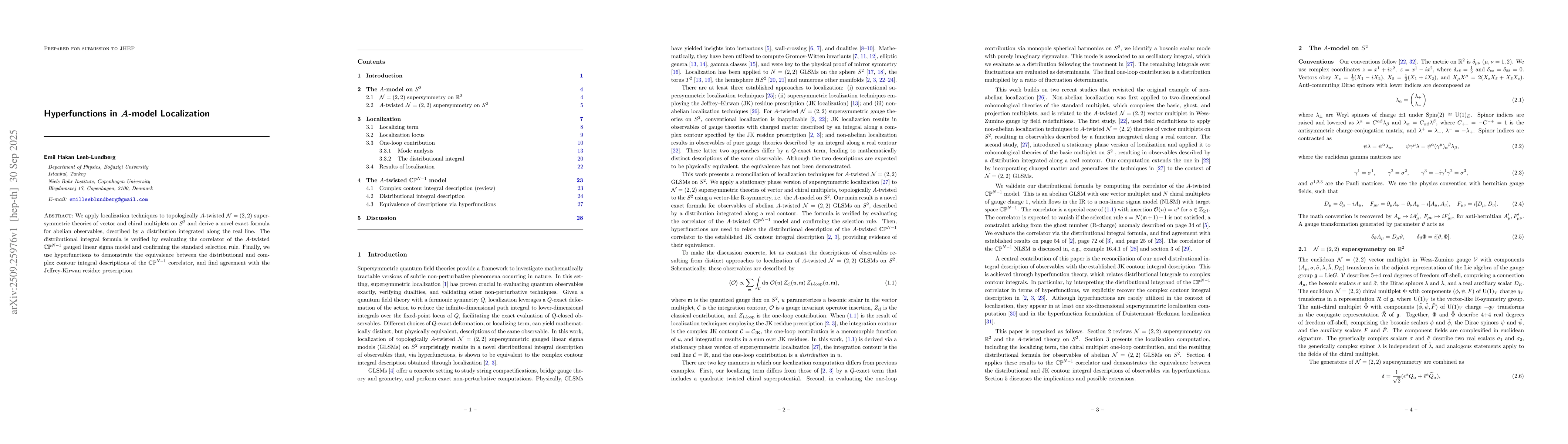 Thumbnail for Hyperfunctions in $A$-model Localization