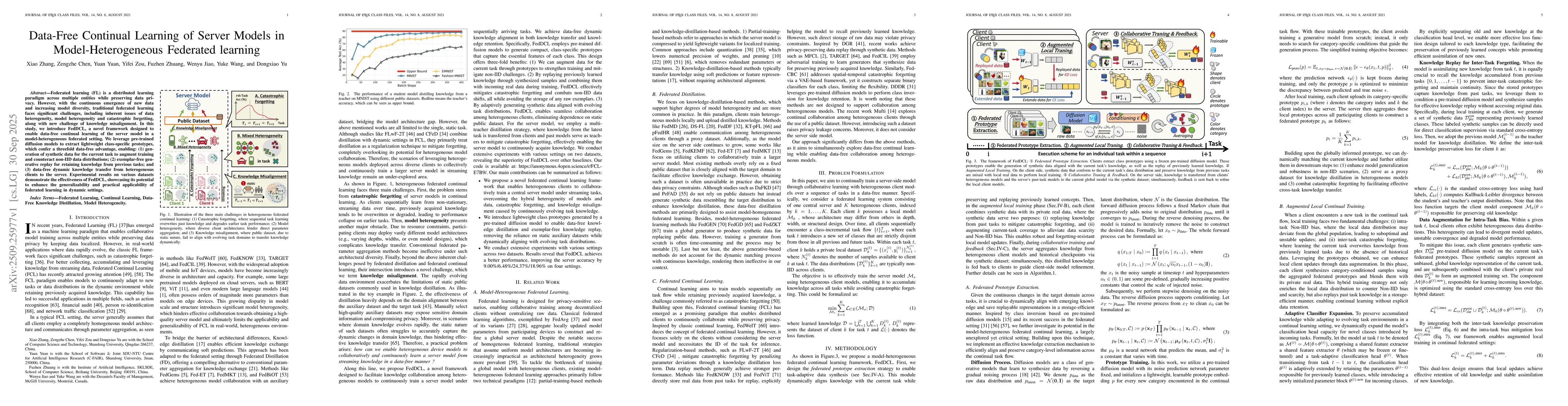 Thumbnail for Data-Free Continual Learning of Server Models in Model-Heterogeneous
  Federated learning