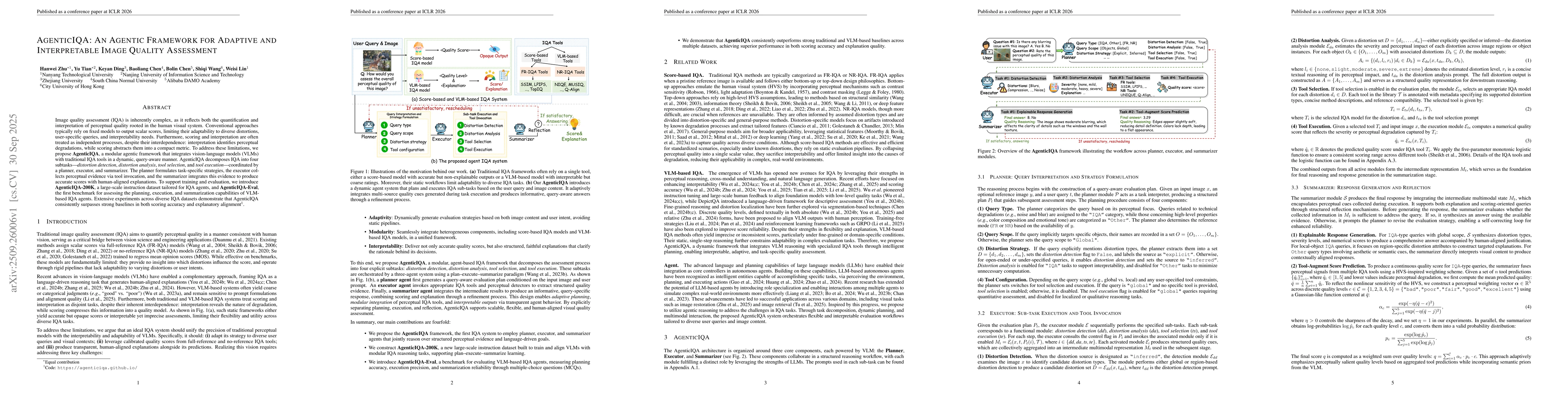 Thumbnail for AgenticIQA: An Agentic Framework for Adaptive and Interpretable Image
  Quality Assessment