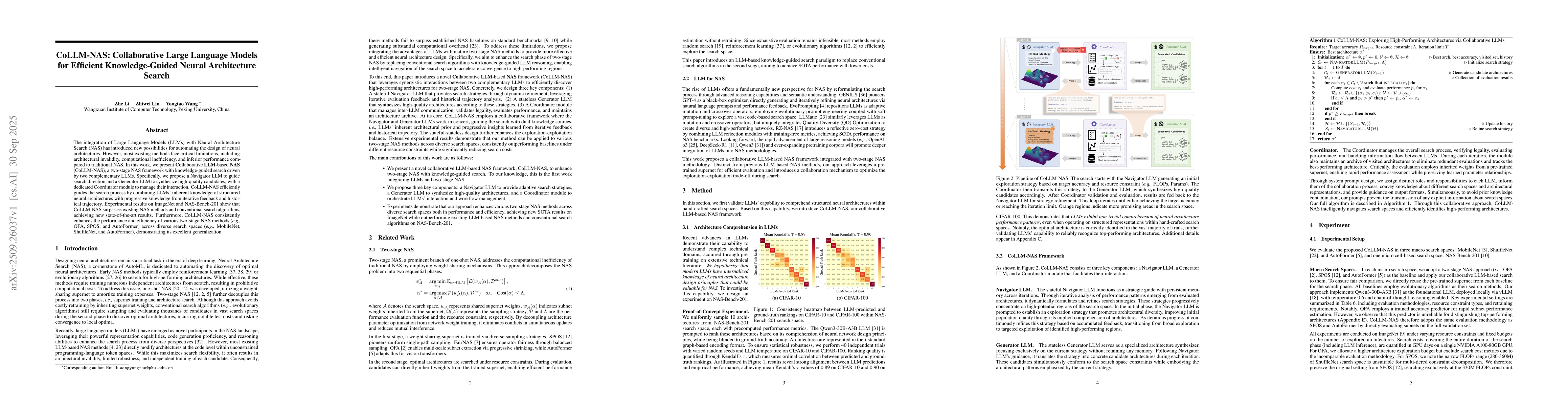 Thumbnail for CoLLM-NAS: Collaborative Large Language Models for Efficient
  Knowledge-Guided Neural Architecture Search