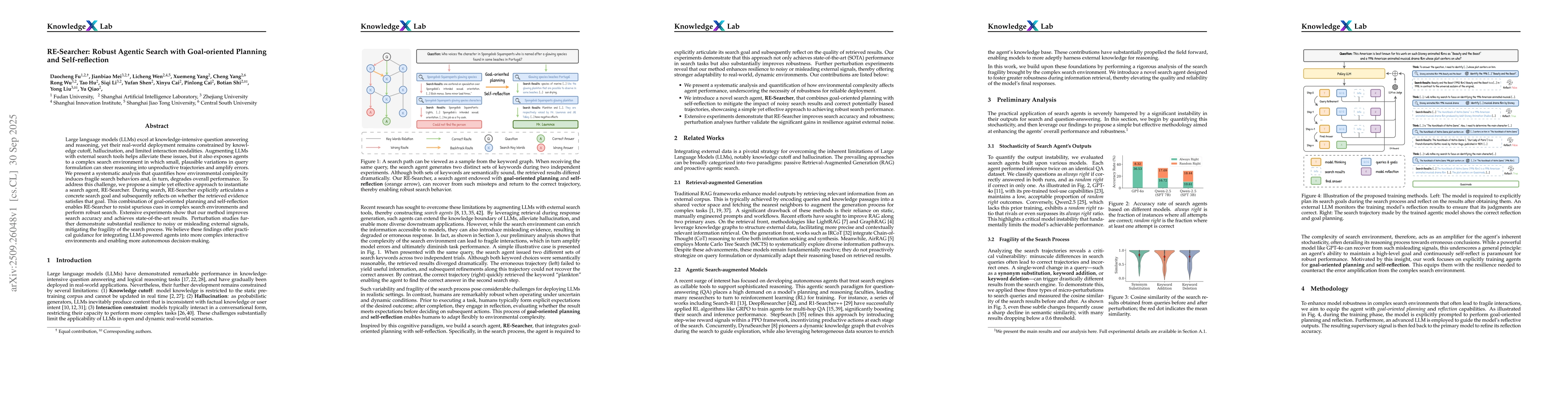 Thumbnail for RE-Searcher: Robust Agentic Search with Goal-oriented Planning and
  Self-reflection