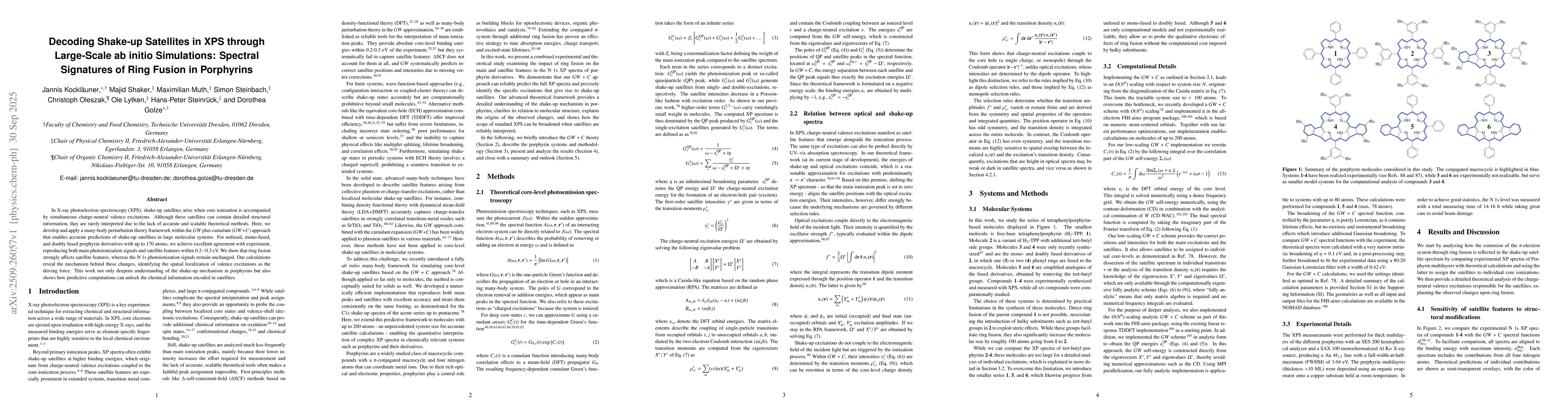 Thumbnail for Decoding Shake-up Satellites in XPS through Large-Scale ab initio
  Simulations: Spectral Signatures of Ring Fusion in Porphyrins