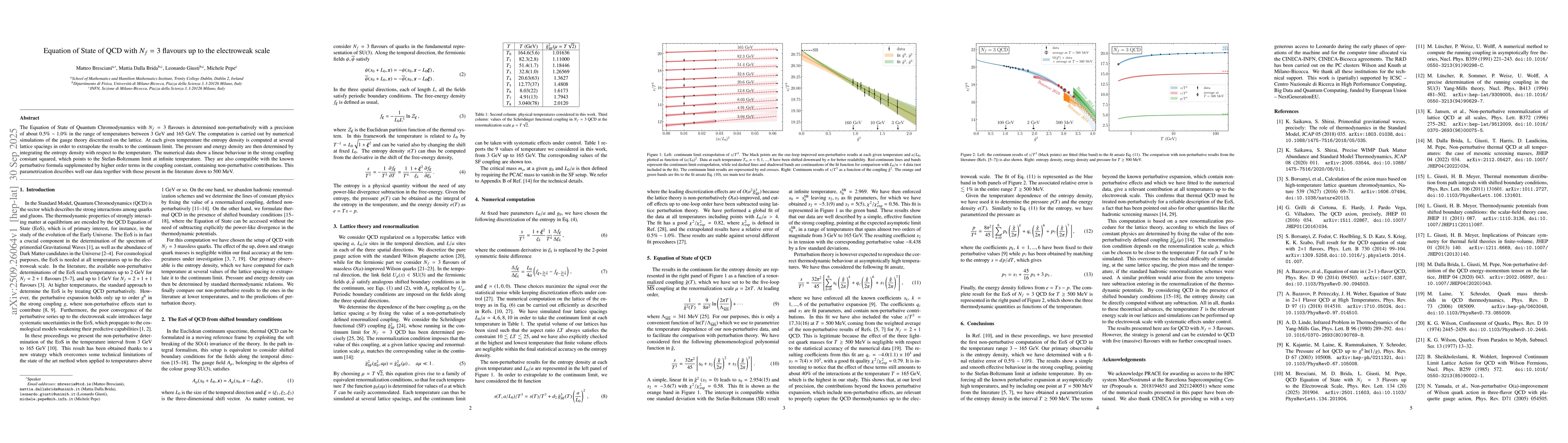 Thumbnail for Equation of State of QCD with $N_f=3$ flavours up to the electroweak
  scale