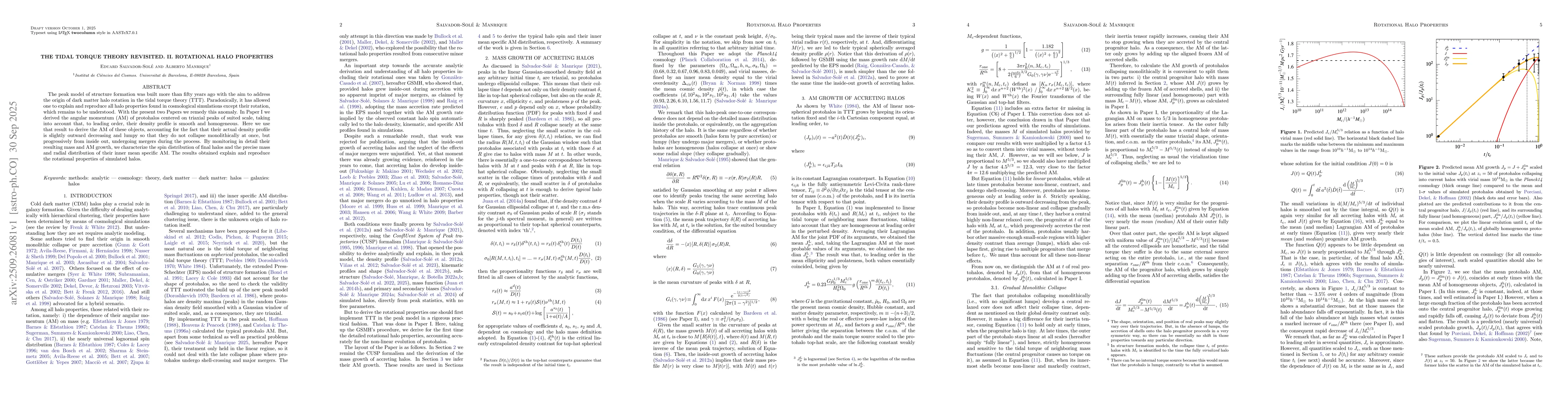 Thumbnail for The Tidal Torque Theory Revisited: II. Rotational Halo Properties