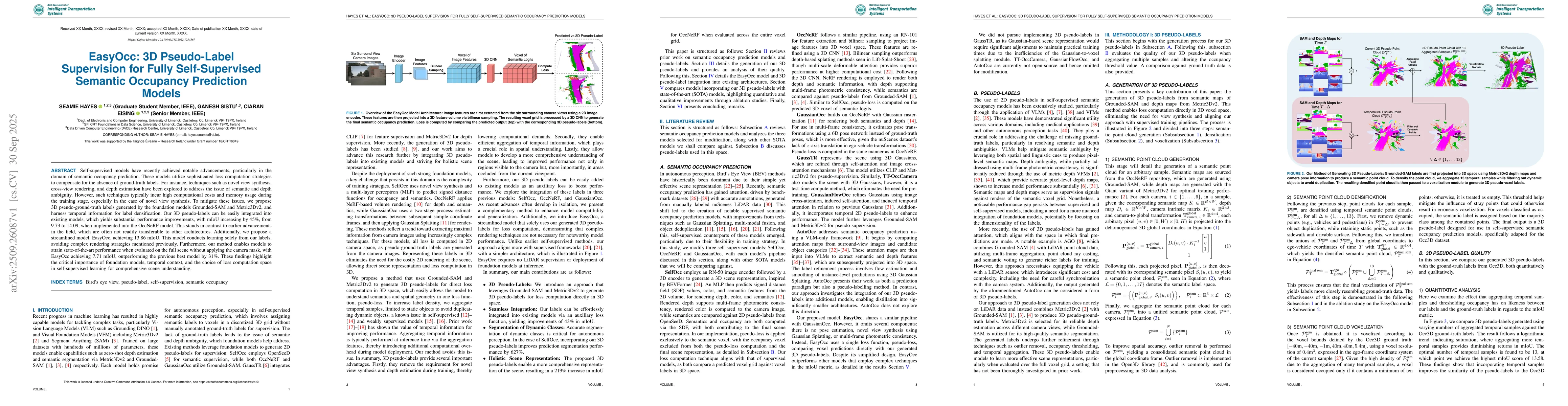 Thumbnail for EasyOcc: 3D Pseudo-Label Supervision for Fully Self-Supervised Semantic
  Occupancy Prediction Models