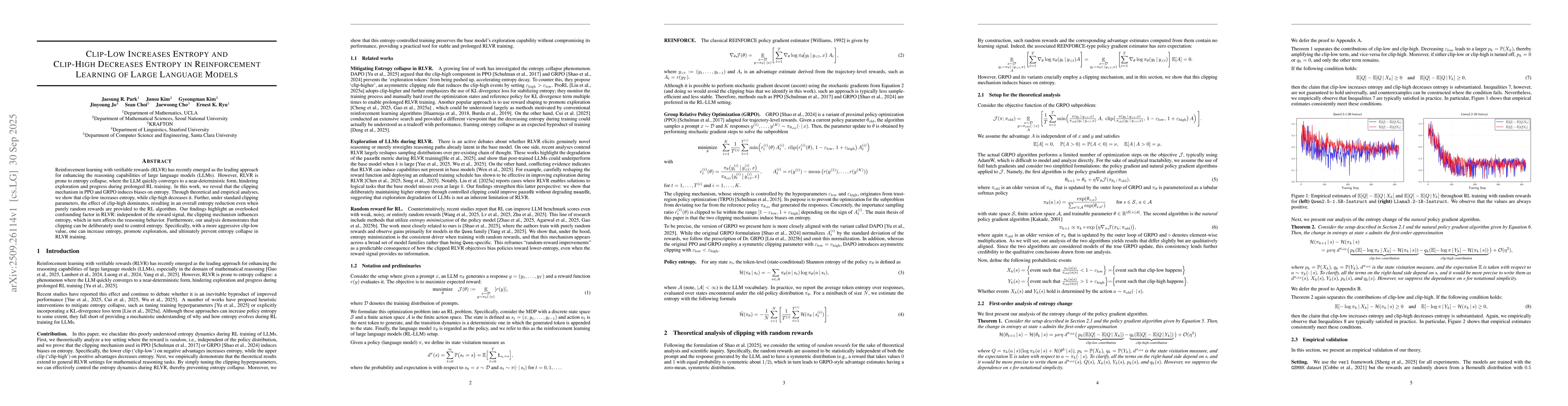 Thumbnail for Clip-Low Increases Entropy and Clip-High Decreases Entropy in
  Reinforcement Learning of Large Language Models