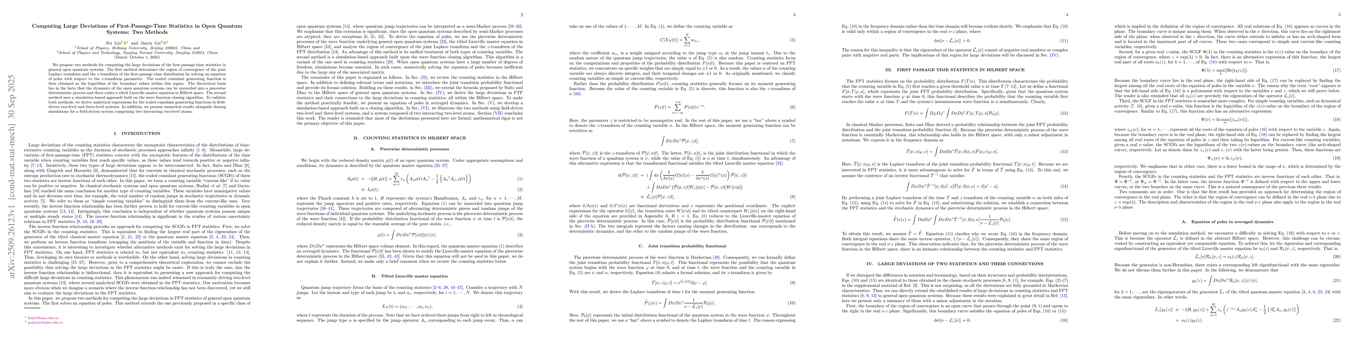Thumbnail for Computing Large Deviations of First-Passage-Time Statistics in Open
  Quantum Systems: Two Methods