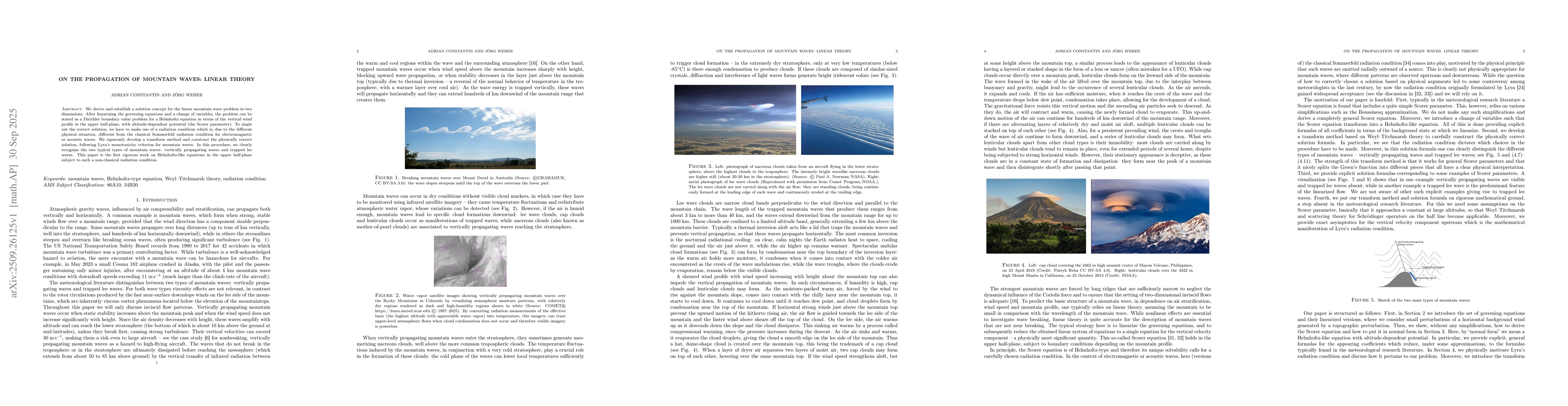 Thumbnail for On the propagation of mountain waves: linear theory