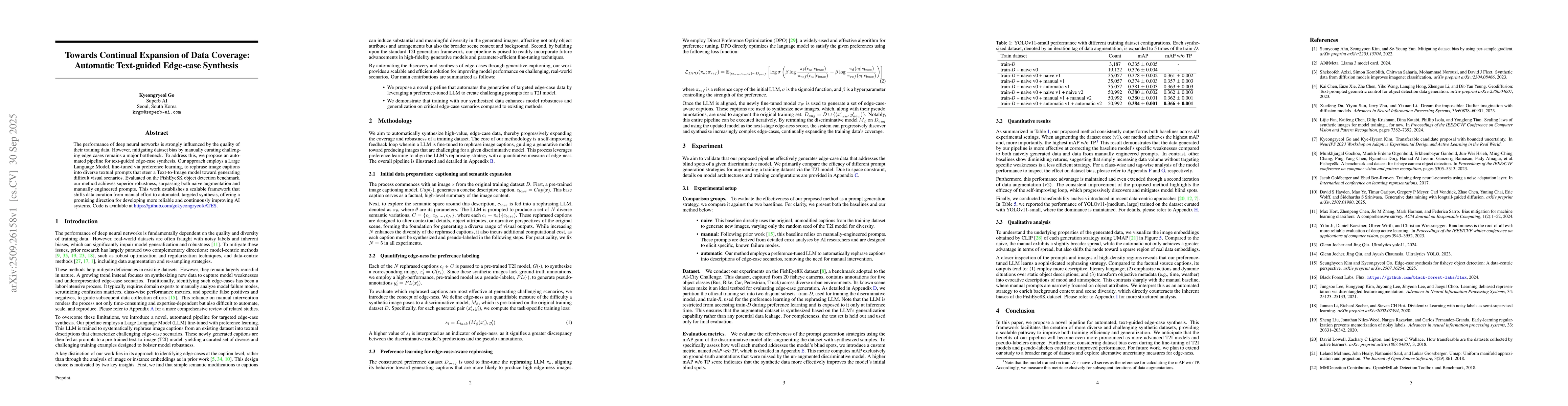 Thumbnail for Towards Continual Expansion of Data Coverage: Automatic Text-guided
  Edge-case Synthesis