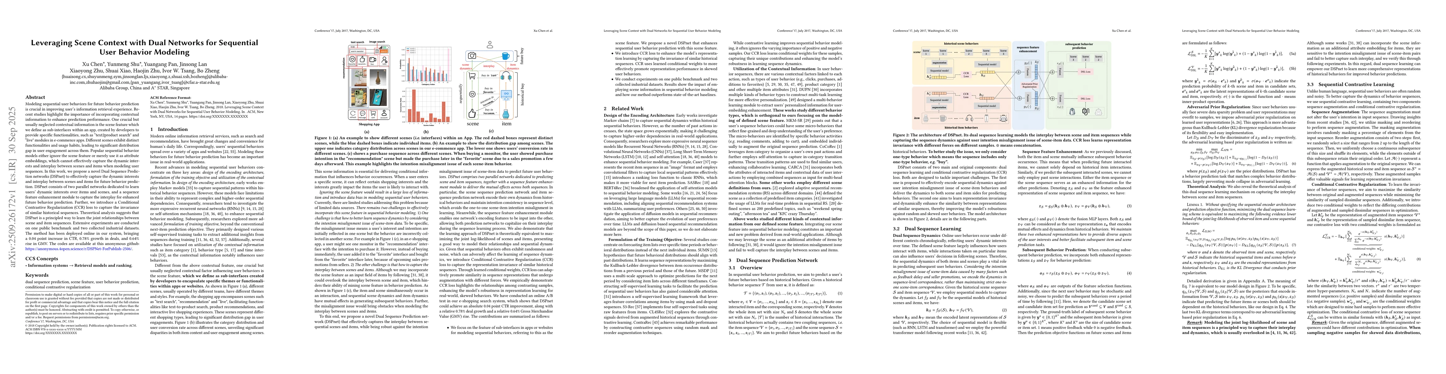 Thumbnail for Leveraging Scene Context with Dual Networks for Sequential User Behavior
  Modeling