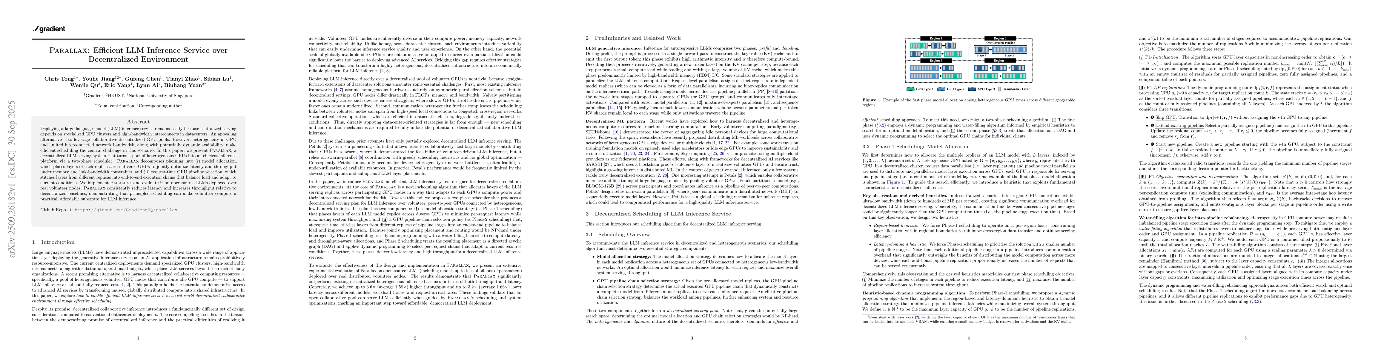 Thumbnail for Parallax: Efficient LLM Inference Service over Decentralized Environment