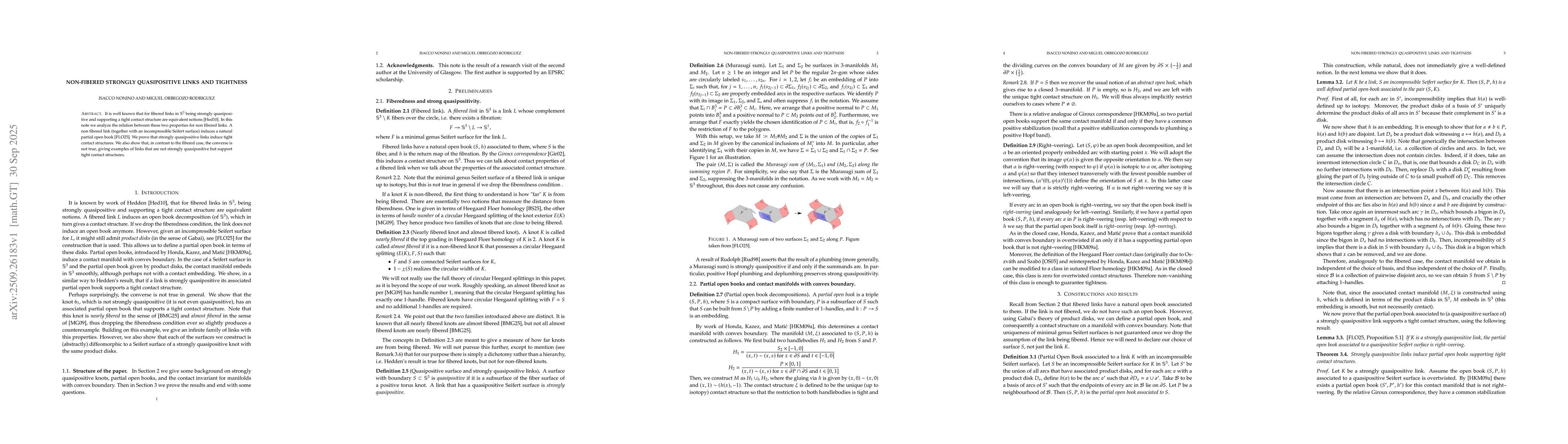 Thumbnail for Non-fibered strongly quasipositive links and tightness